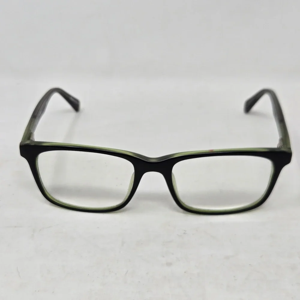 Elements Europa EL-292 Black Green Rectangular Eyeglass Frames 49-17-140